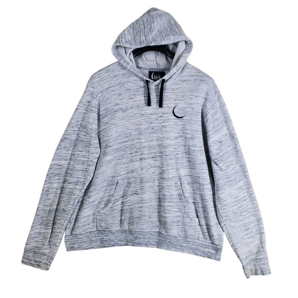 Manny Mua Hoodie Sweatshirt Mens XL Heathered Gray White Pullover Drawstring